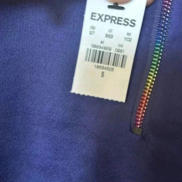 Express Women’s Small Blue V Neck Camisole Rainbow Zipper Front Rainbowcore Cami - Picture 8 of 8